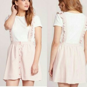 BB Dakota Pink Striped Ruffle Overall Skirt size s